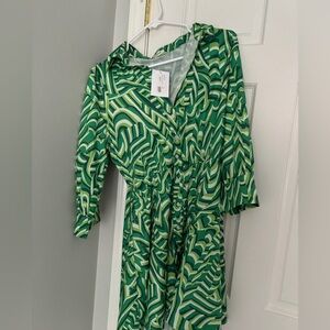 Green SundayUp long sleeve button dress